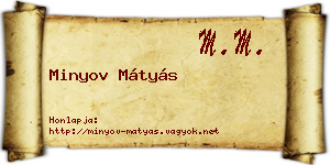 Minyov Mátyás névjegykártya